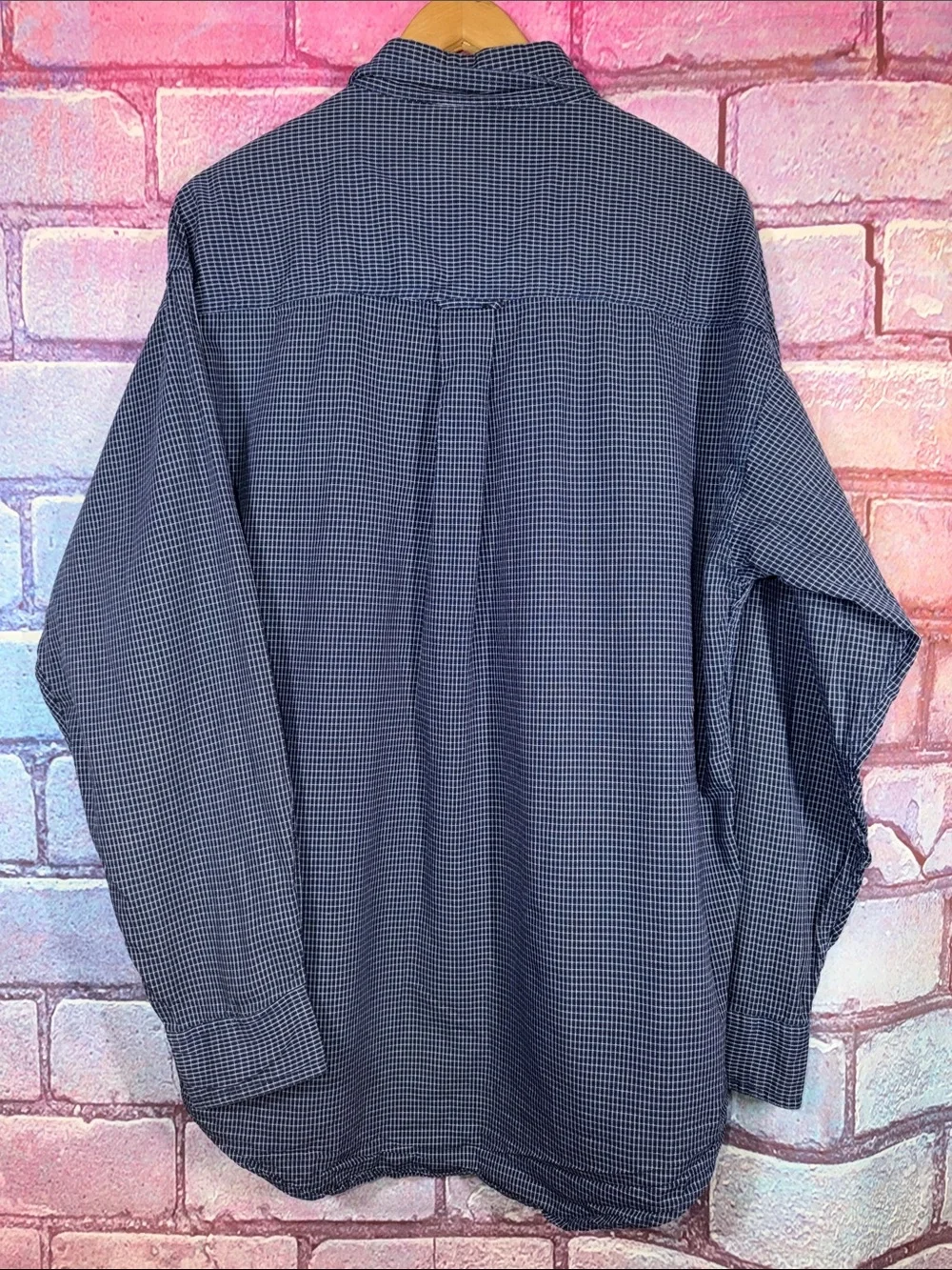 Chaps Ralph Lauren Men’s Large Blue Check Button Down Shirt Cotton - Picture 3 of 11